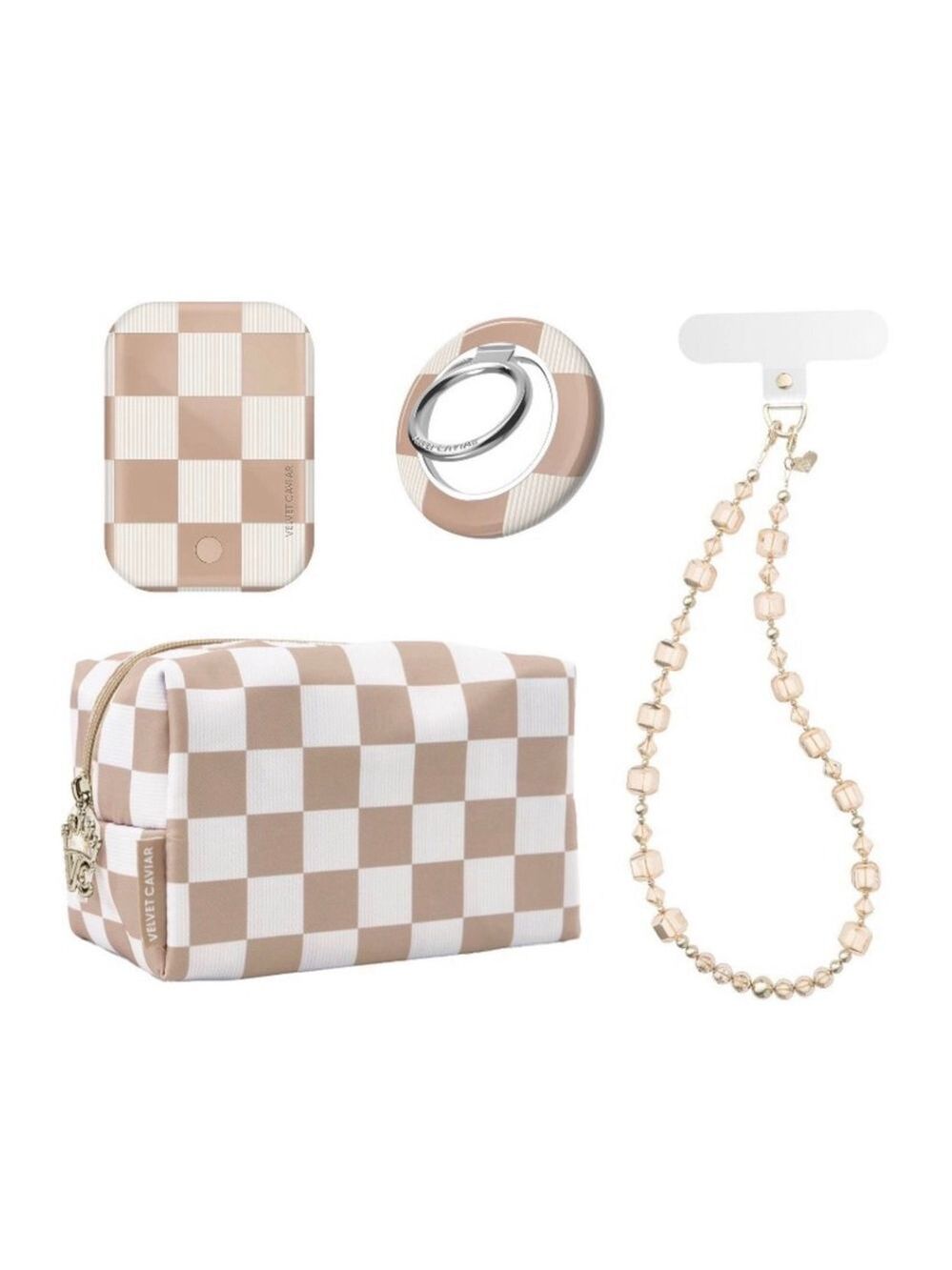 Velvet Caviar Phone Accessories Set - Nude Vibe Checker